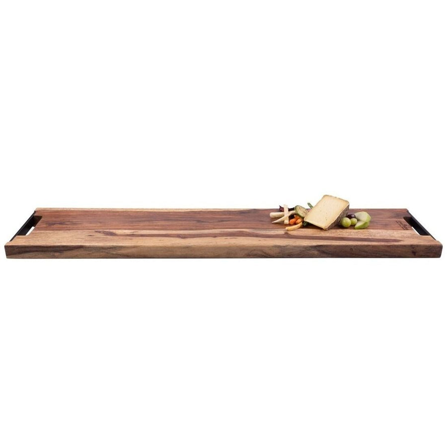 Pure Rose Wood Serveerplank met 2 metalen handvatten 85 cm