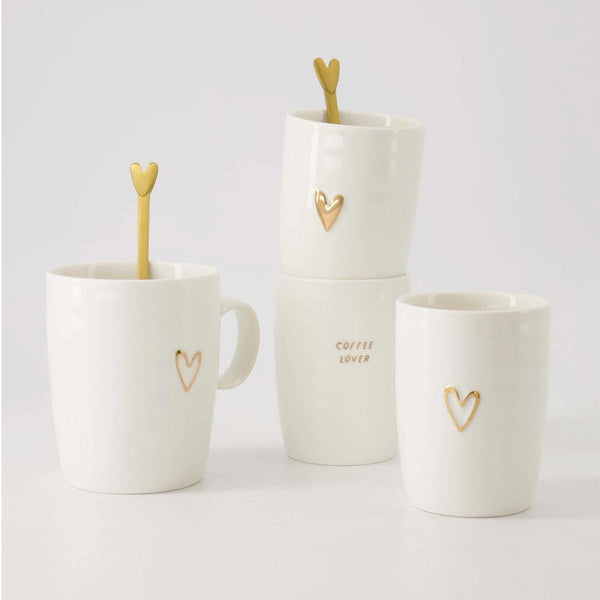 koffiemok hartje wit/goud