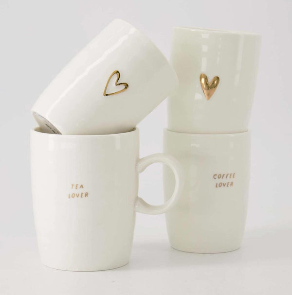 koffiemok hartje wit/goud