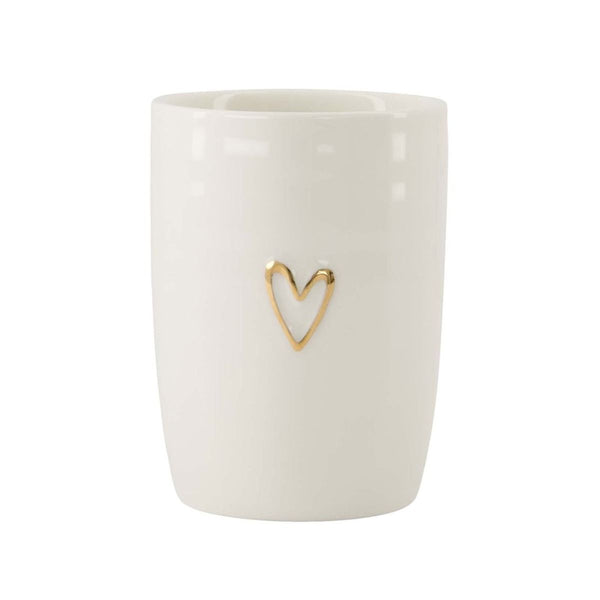 koffiemok open hartje wit/goud