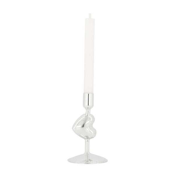 kandelaar glas hartje zilver