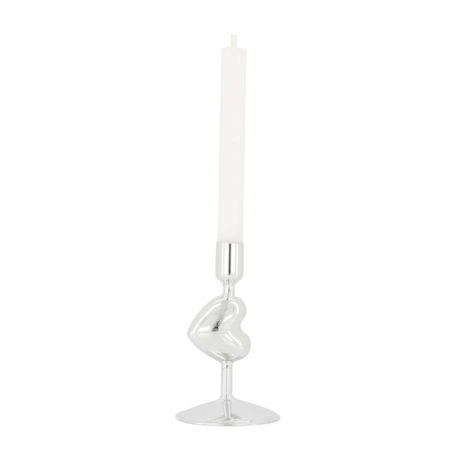 kandelaar glas hartje zilver