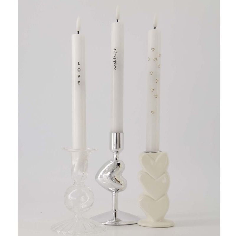 kandelaar glas hartje zilver