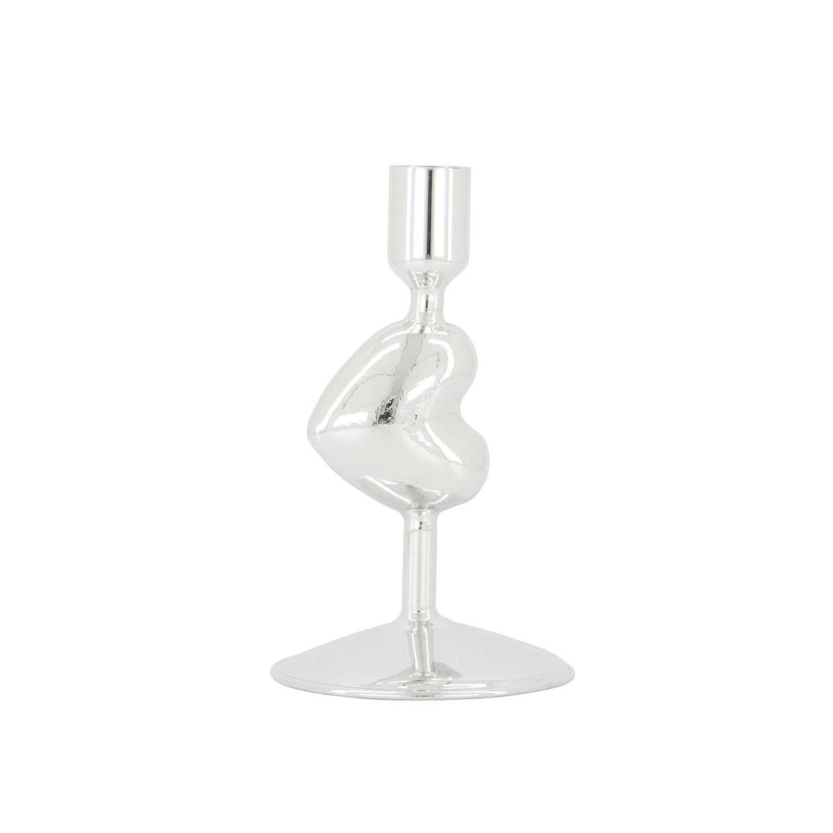 kandelaar glas hartje zilver
