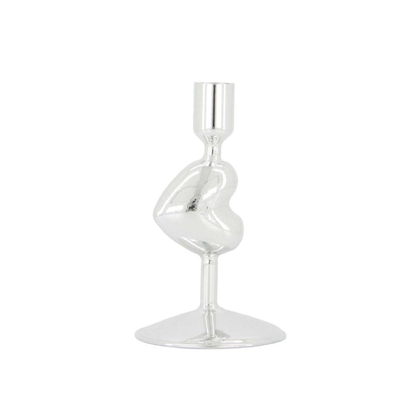 kandelaar glas hartje zilver
