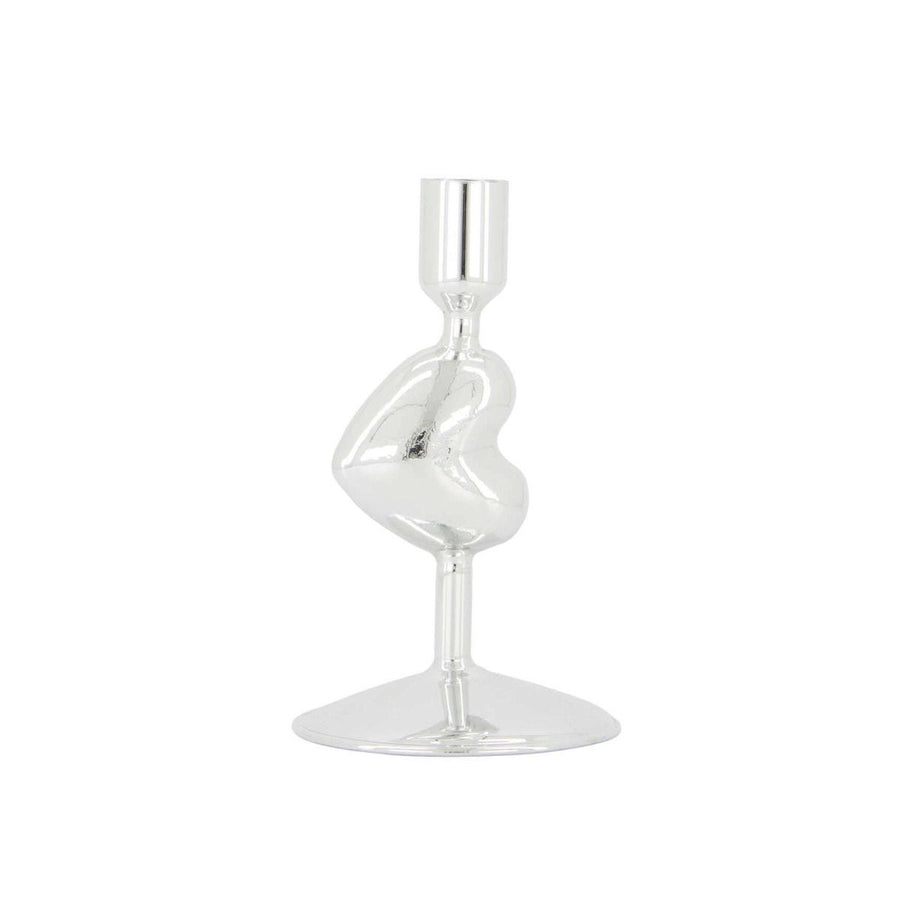 kandelaar glas hartje zilver