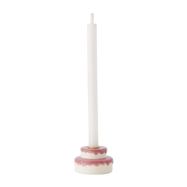 kandelaar keramiek taart wit/roze
