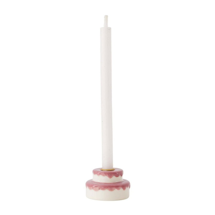 kandelaar keramiek taart wit/roze