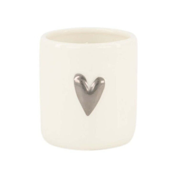 geurkaarsje keramiek hartje wit/zilver