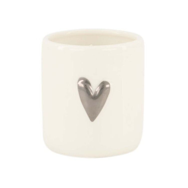geurkaarsje keramiek hartje wit/zilver