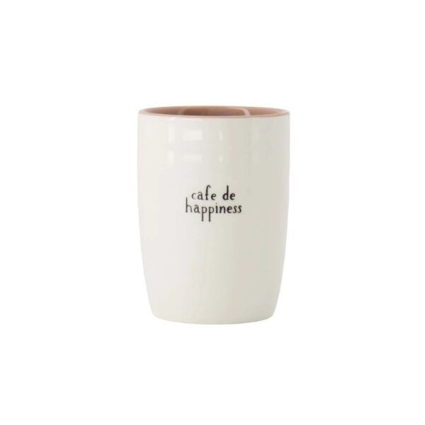 koffiemok cafe de happiness wit/zwart