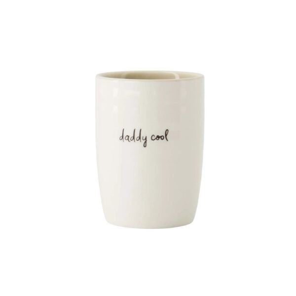 koffiemok daddy cool wit/zand/zwart