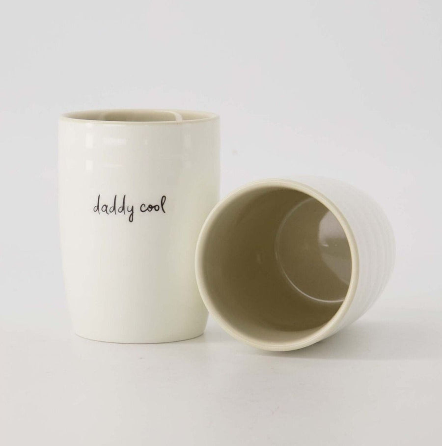 koffiemok daddy cool wit/zand/zwart
