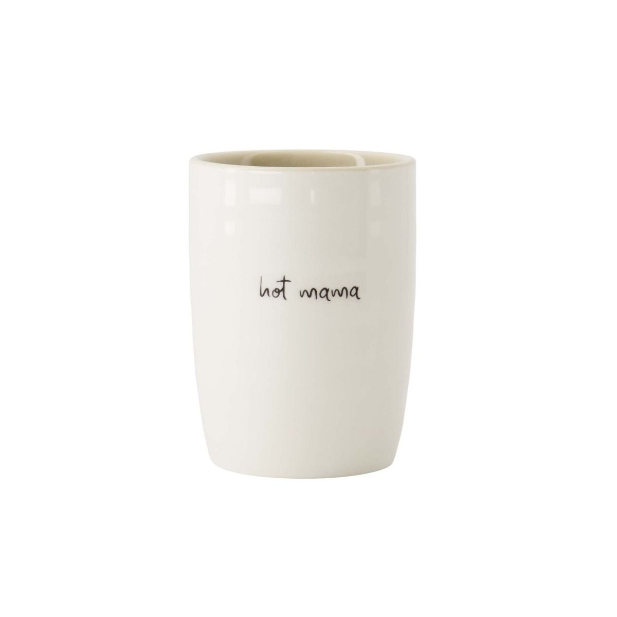 koffiemok hot mama wit/zand/zwart