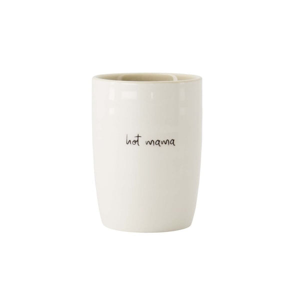 koffiemok hot mama wit/zand/zwart