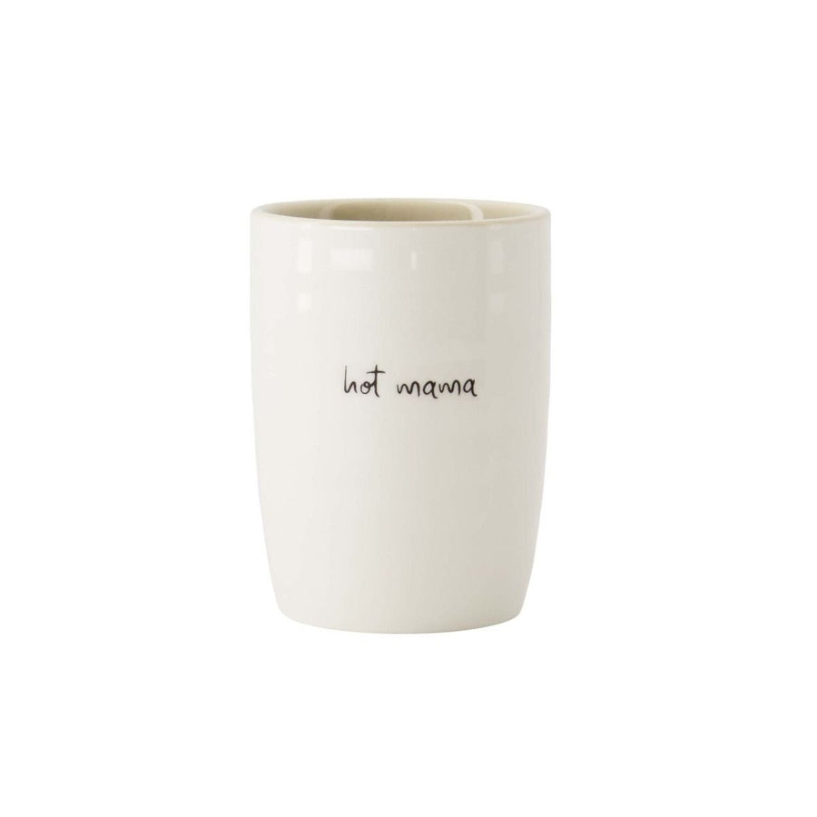 koffiemok hot mama wit/zand/zwart