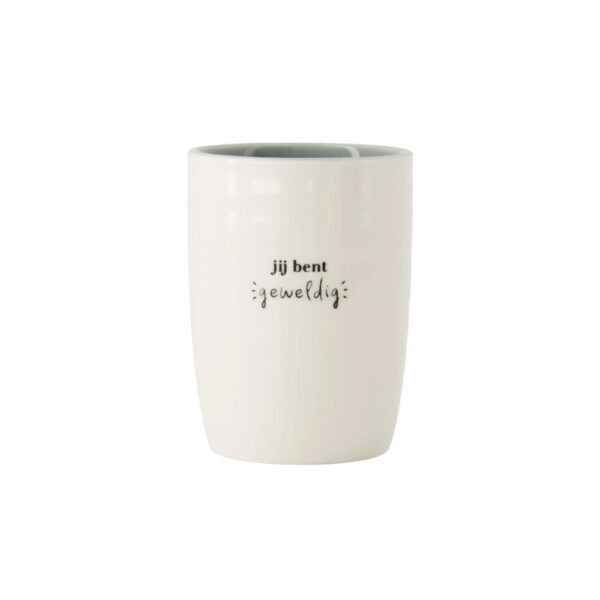 koffiemok je bent geweldig wit/grijsblauw