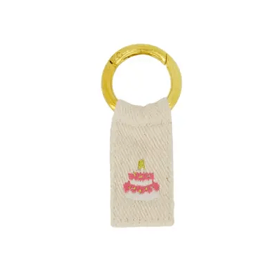ansichtkaart sleutelhanger taart wit/roze
