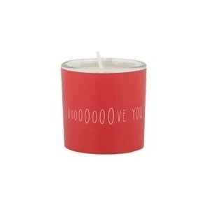Geurkaarsje in wikkel i love you wit/rood