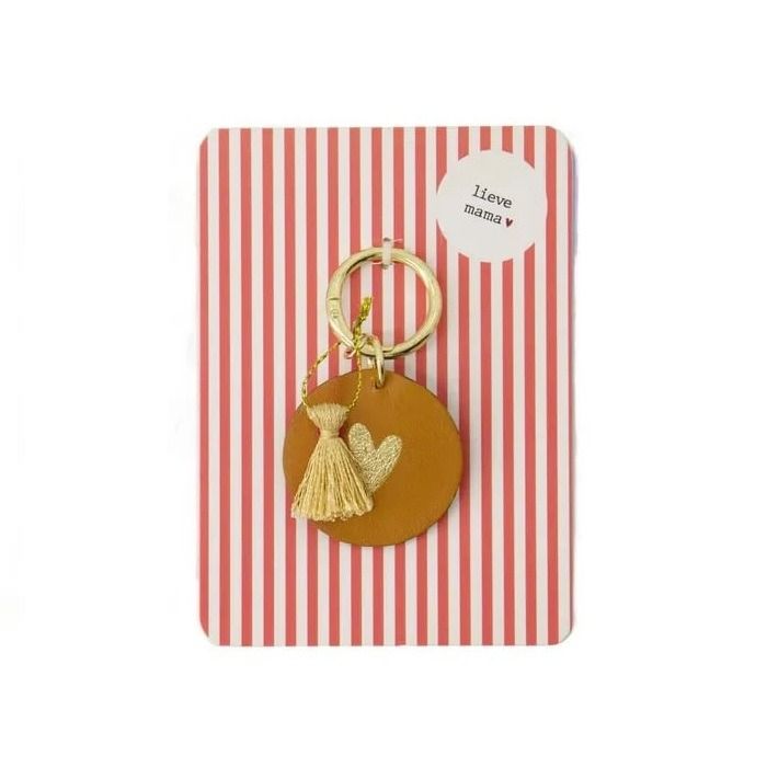 Ansichtkaart sleutelhanger lieve mama rood