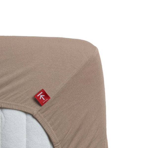 Hoeslaken Jersey Stretch Topper Fitted SheetTaupe 160x200/220