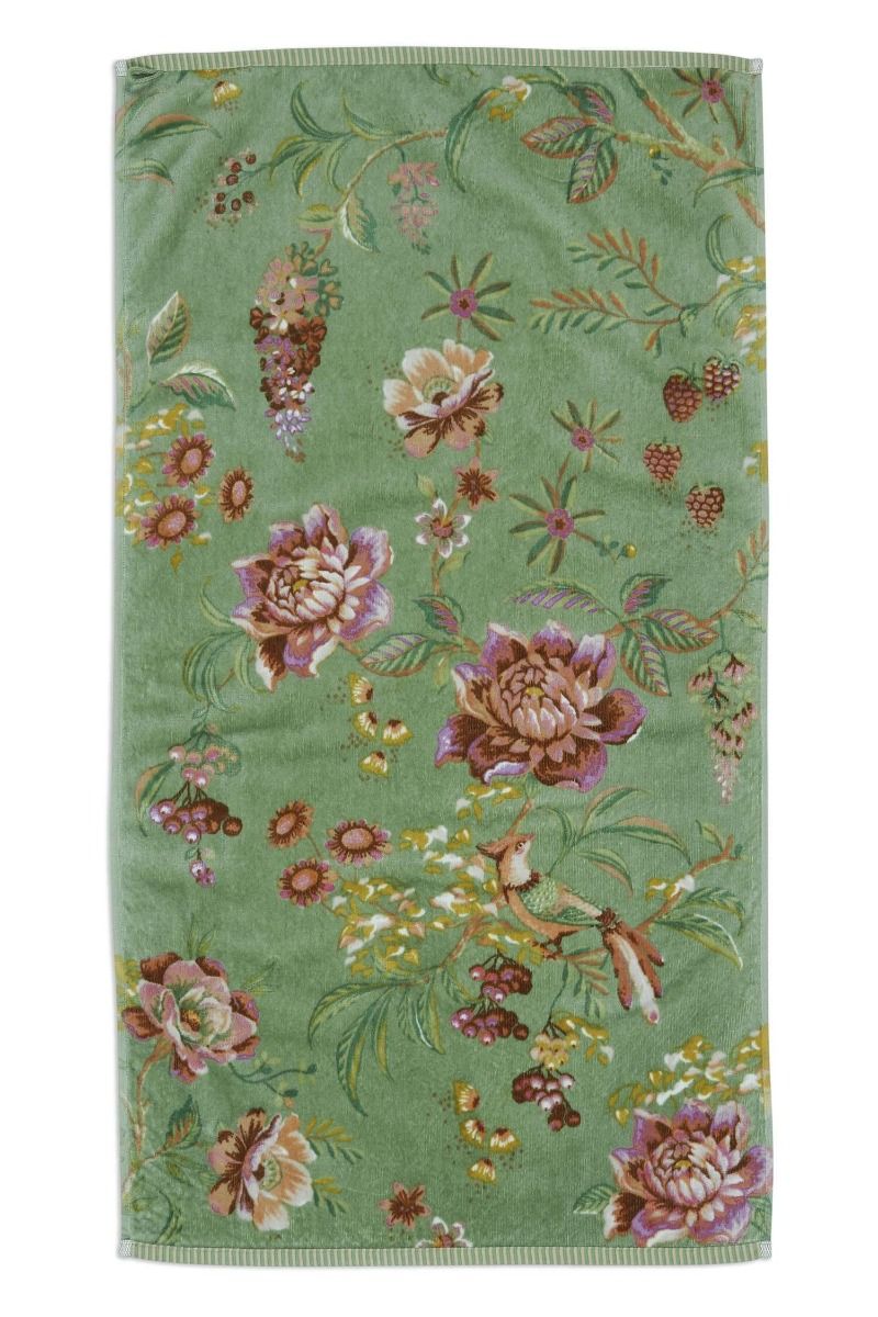 Pip Studio Secret Garden Handdoek - 55x100 cm - Set van 3 - Groen