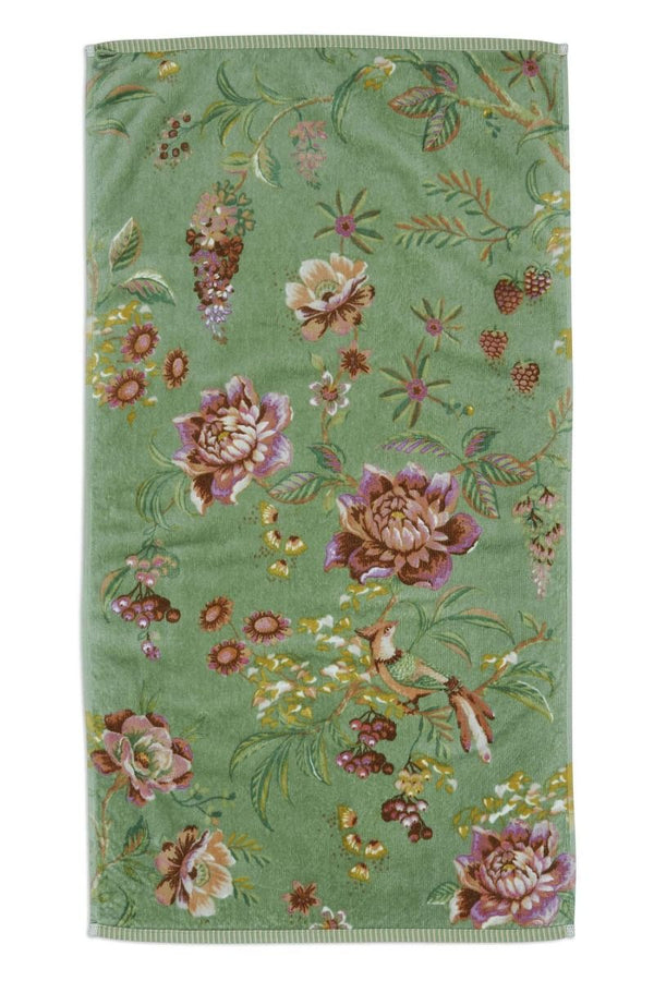 Pip Studio Secret Garden Handdoek - 55x100 cm - Set van 3 - Groen