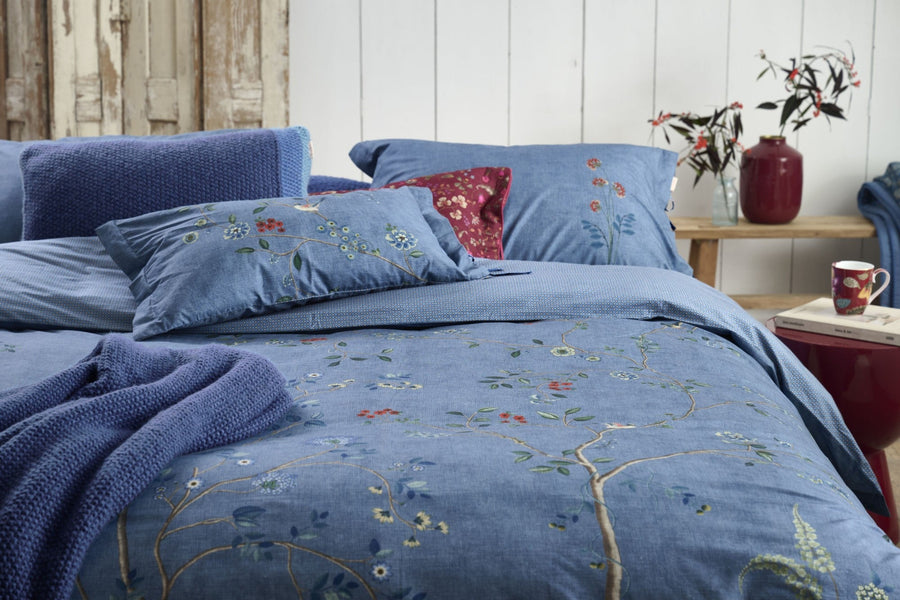 Dekbedovertrekset Desi Garden blauw 2-persoons