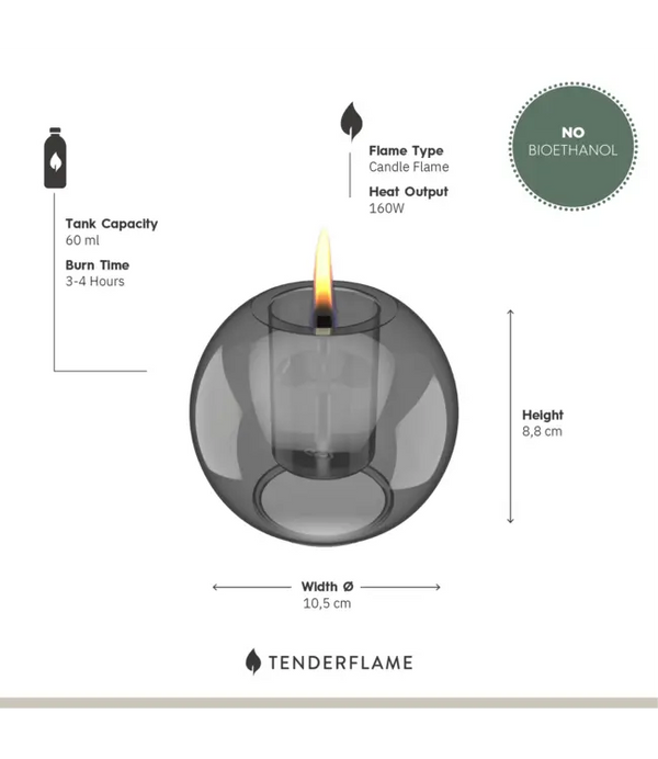 Tafelvuur Globus Candle 10 amber