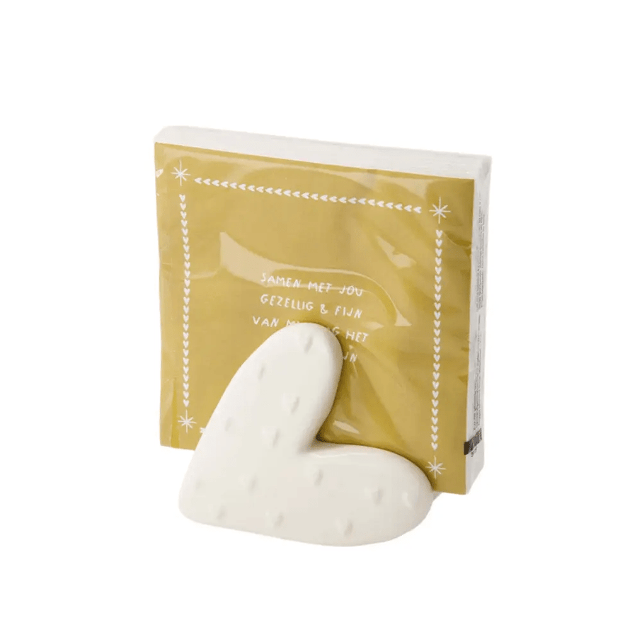 servethouder keramiek hartje wit