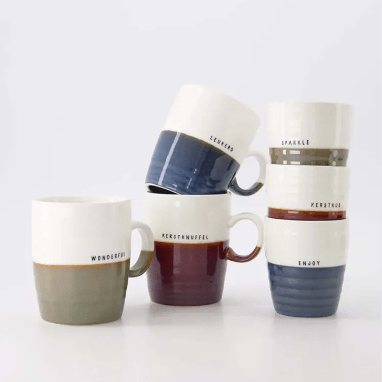 koffiemok sparkle wit/donkergroen