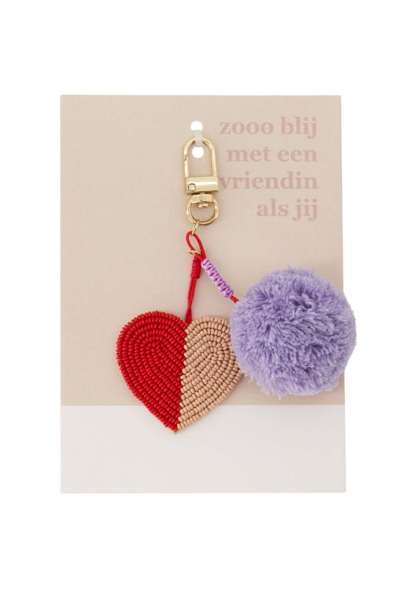 ansichtkaart tashanger pompon hart zo blij