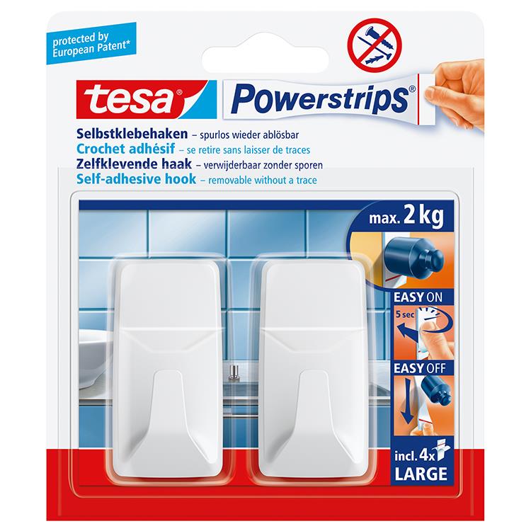 Ts Pwrstrips Haken L Rchthoekig Wit