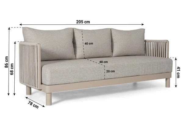 Solento stoel-bank loungeset 3-delig