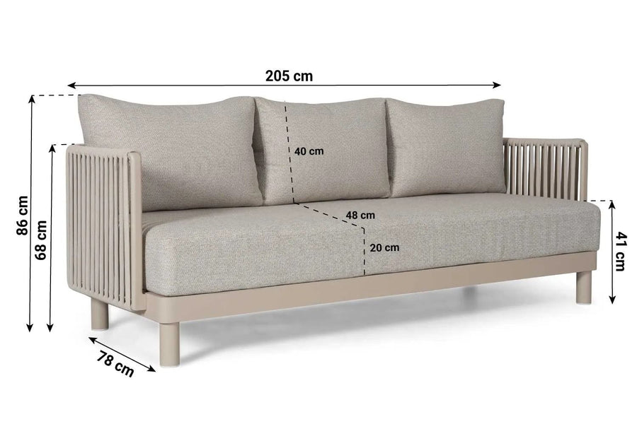 Solento stoel-bank loungeset 3-delig