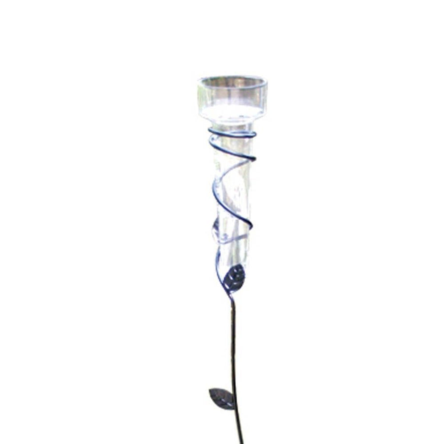 Regenmeter met bladeren steel