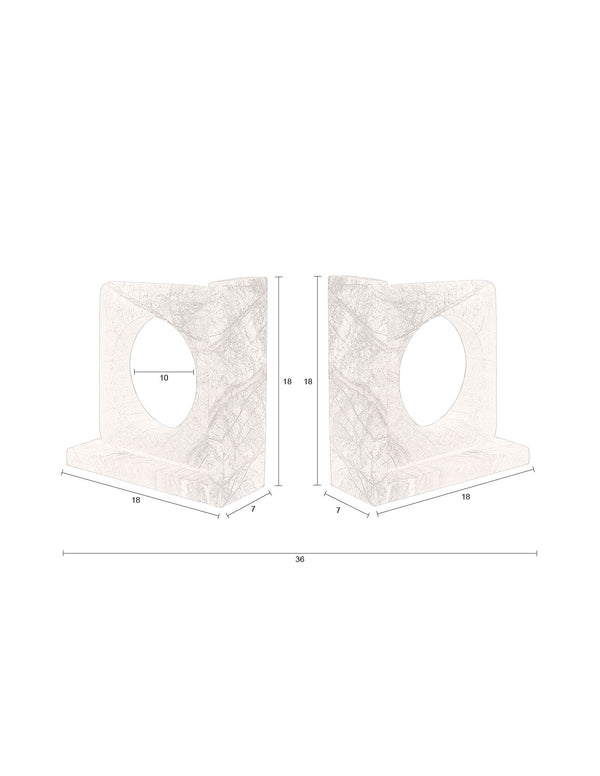 Boekensteun Satpura Bruin Marmer (set van 2)