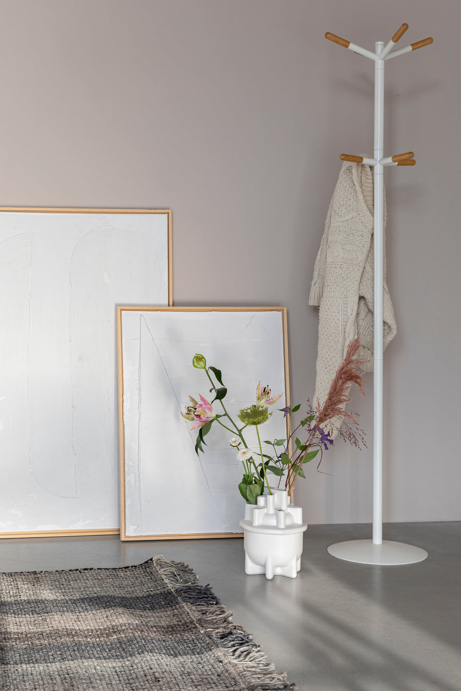 Kapstokrek Houten Tip Wit