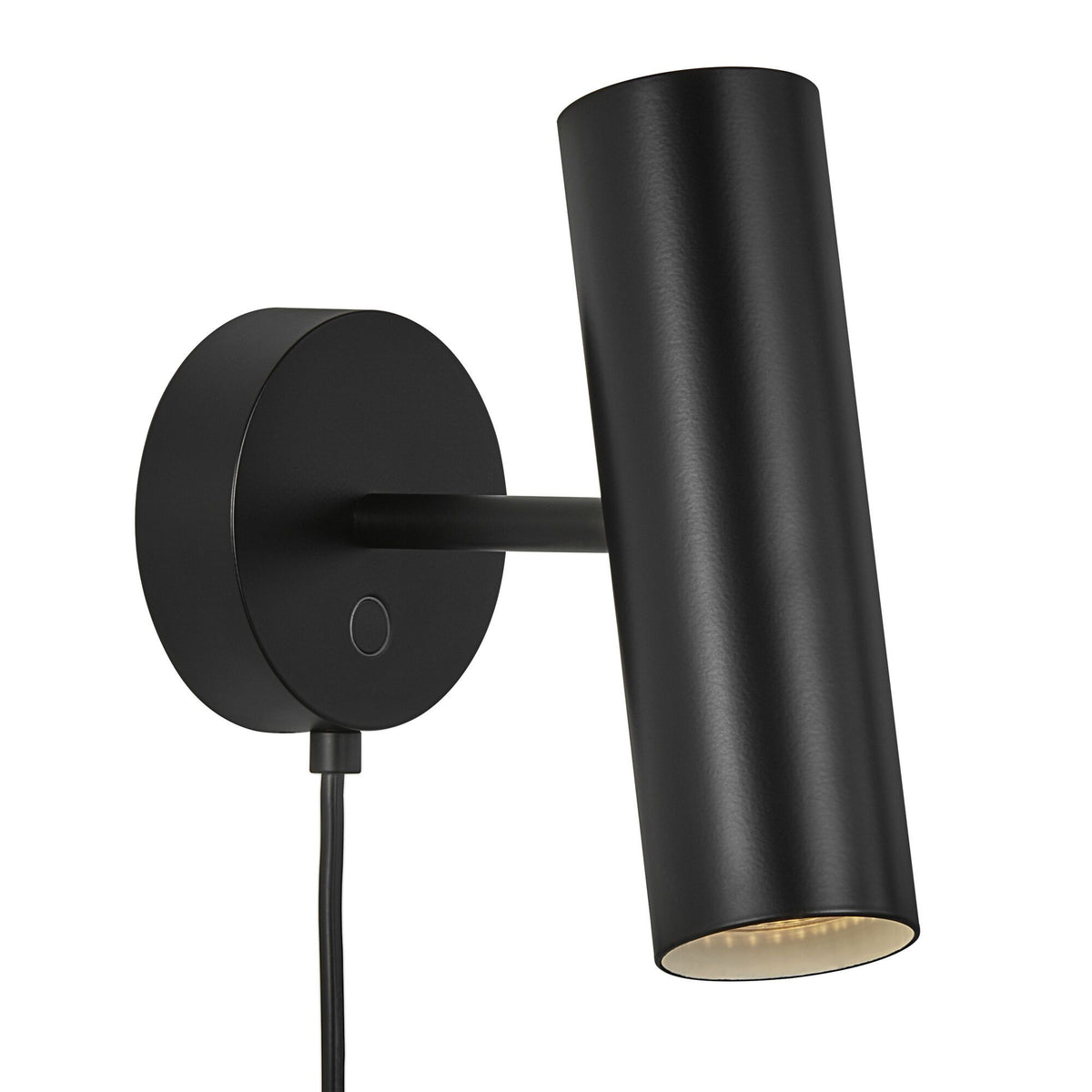 Wandlamp MIB 6 Wall Black Kantelbare spot om de lichtrichting aan te passen Wandplaat ø10cm