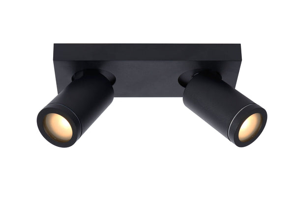Plafondspot Badkamer LED Dim to warm GU10 2x5W 2200K/3000K IP44 Zwart