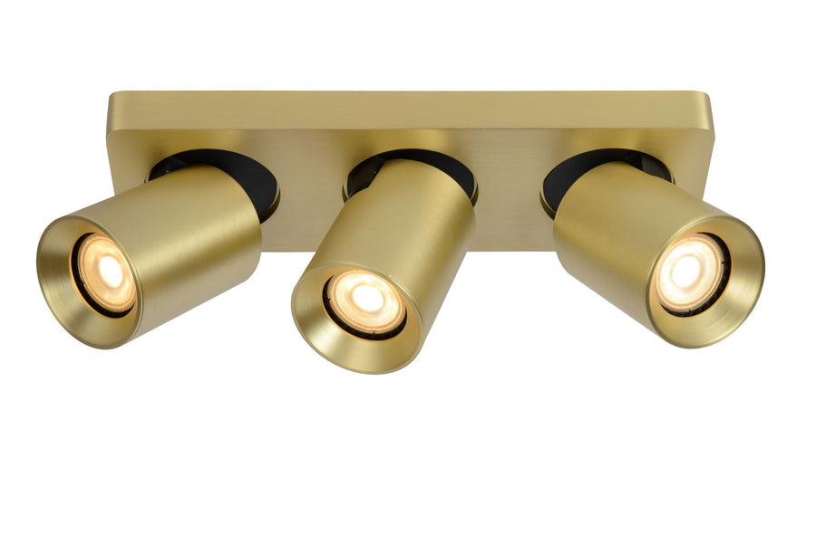 Plafondspot LED Dim to warm GU10 3x5W 2200K/3000K Mat Goud / Messing