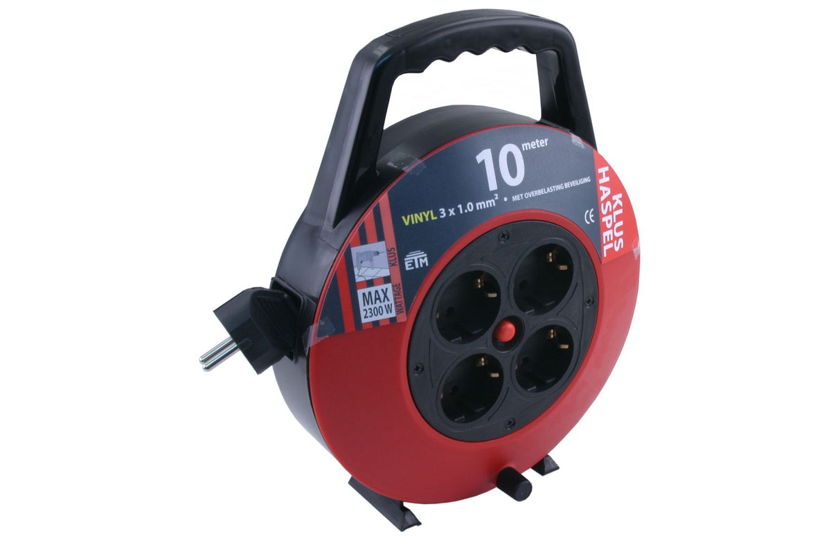 Etm kabelbox 3x1.0 pvc zwart/rood    10m