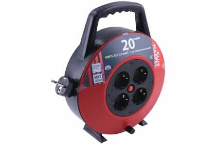 Etm kabelbox 3x1.0 pvc zwart/rood    20m