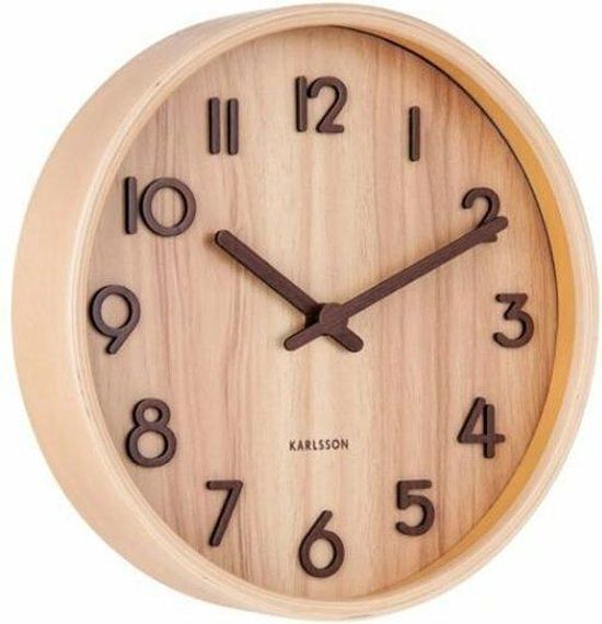 Wall clock Pure small light basswood