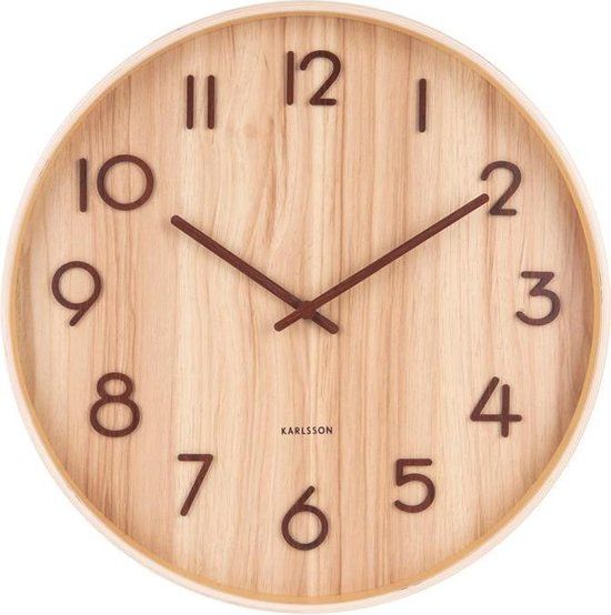 Wall clock Pure medium light basswood