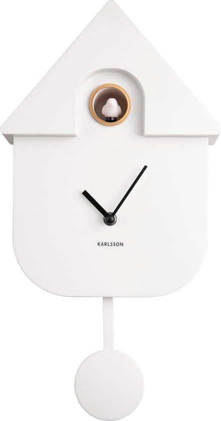 Wall clock Modern Cuckoo ABS white