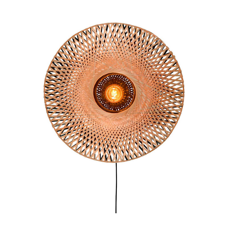 Wandlamp  bamboe plat, S