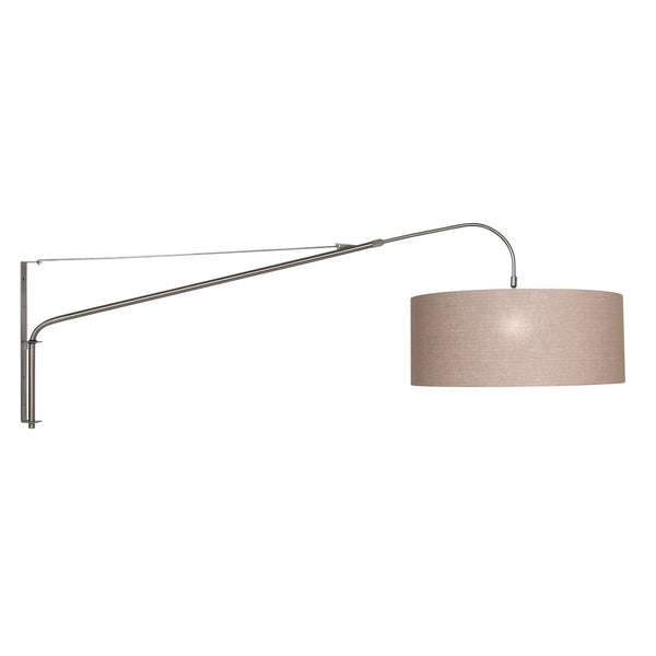 Wandlamp Elegant Classy 2574ST+K1066RS Staal-Grijs Linnen