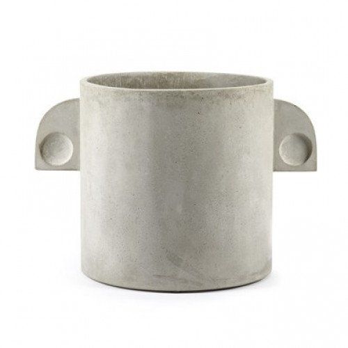 Pot Art Deco Rond Grijze Beton  D38 H38