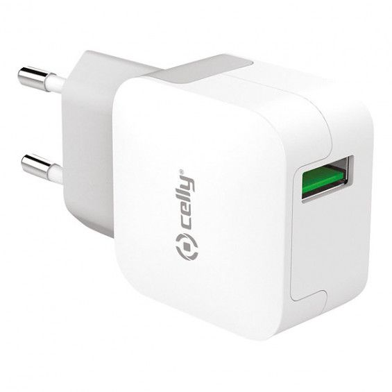 Celly thuislader 1 usb 2.4a wit